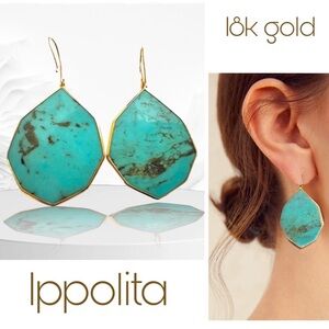 Ippolita 18k gold LARGE turquoise earrings